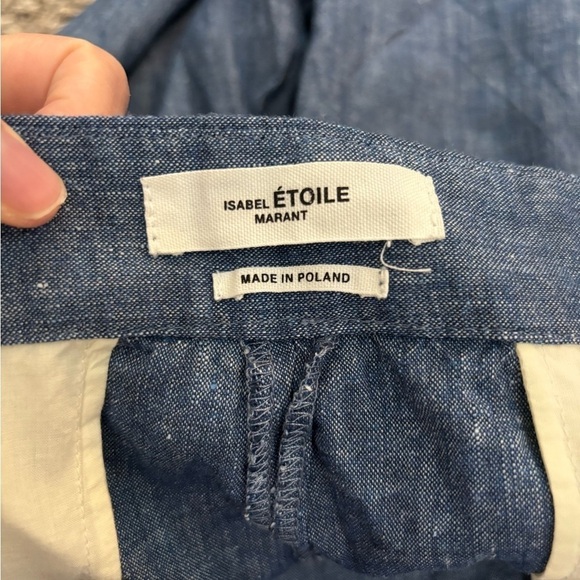 ISABEL ETOILE MARANT Women’s Linen Blend Lagenlook Trouser Blue Pants Sz 38 = 29 - Picture 5 of 6